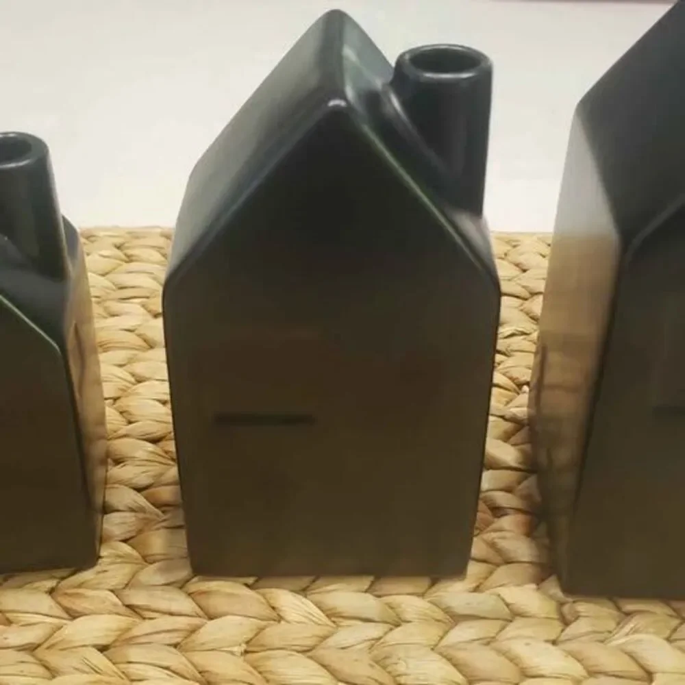 Hearth and Hand (3) Magnolia Black Houses Bud Vases Target Limited Edition